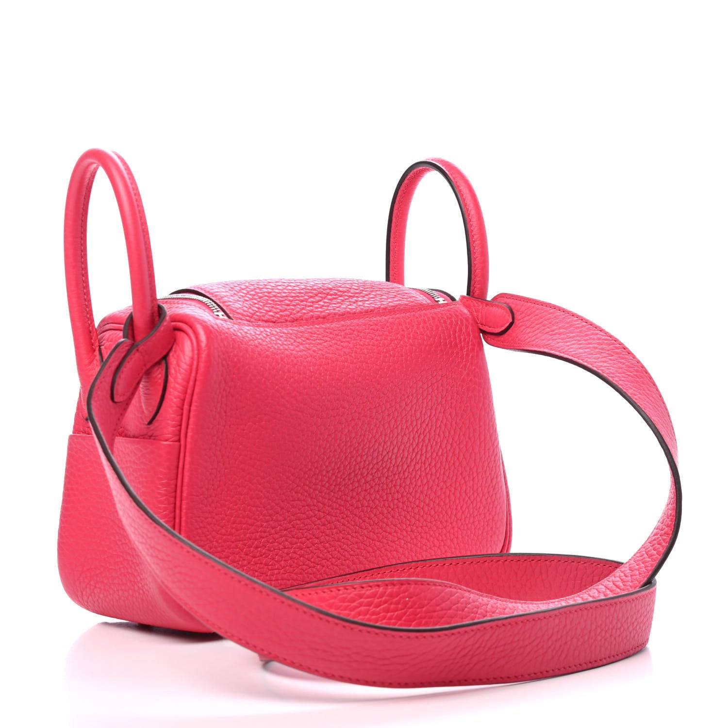 Hermes Taurillon Clemence Mini Lindy 20 Rose Extreme 2 of 4