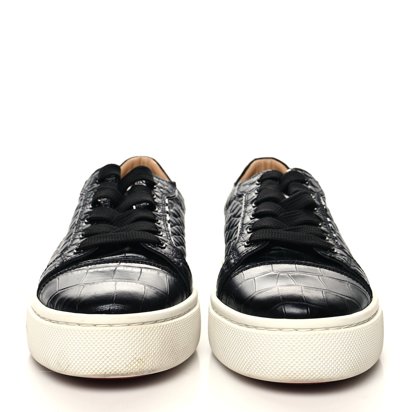 Calfskin Alligator Embossed Vieirissima Orlato Flat Sneakers 39 Black