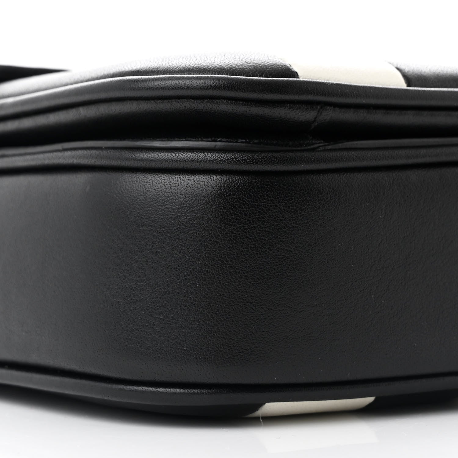 Celine Shiny Calfskin Stripes Small C Bag Black 9 of 10