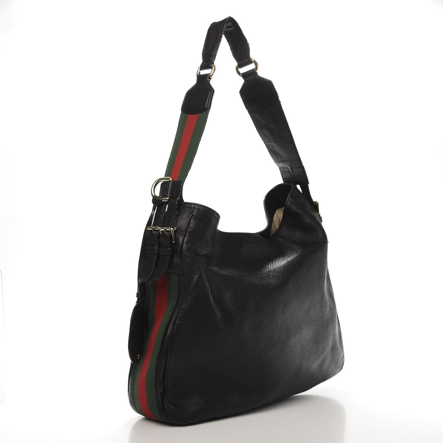 Pebbled Calfskin Medium Heritage Shoulder Bag Black