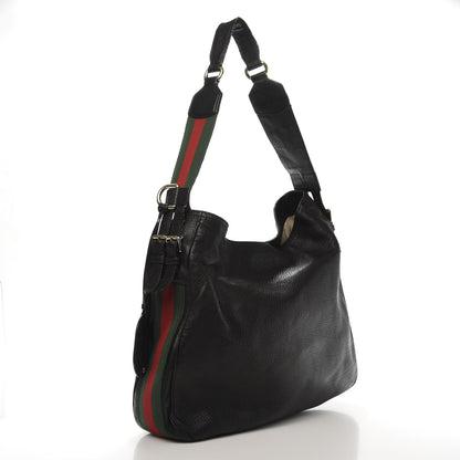 Gucci Pebbled Calfskin Medium Heritage Shoulder Bag Black 3 of 17