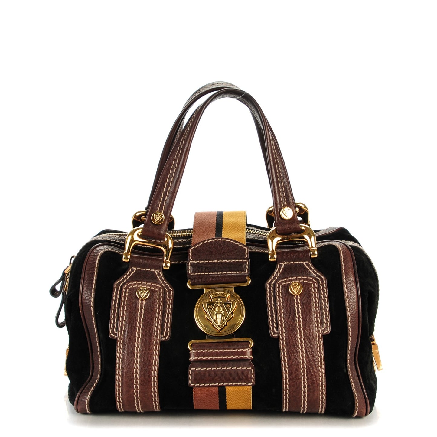 Suede Leather Medium Aviatrix Boston Black Brown