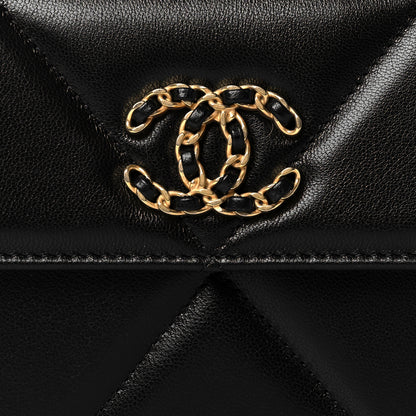 Chanel Lambskin Quilted Chanel 19 Flap Wallet Black 9 of 10