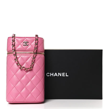 Chanel Caviar Quilted Phone Holder With Chain Pink 11 of 11