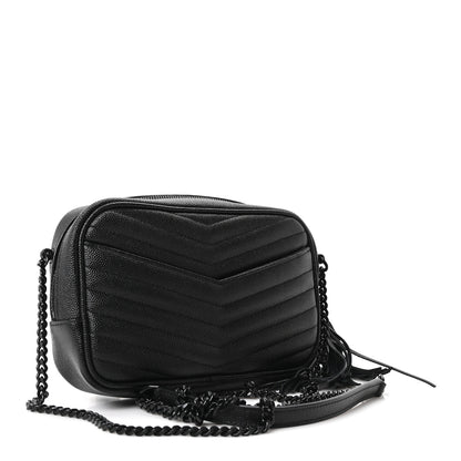 Saint Laurent Grain De Poudre Matelasse Monochrome Monogram Mini Lou Camera Bag Black 3 of 11