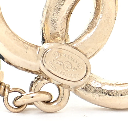 Chanel Crystal Pearl CC Drop Earrings Gold Purple Grey 4 of 5