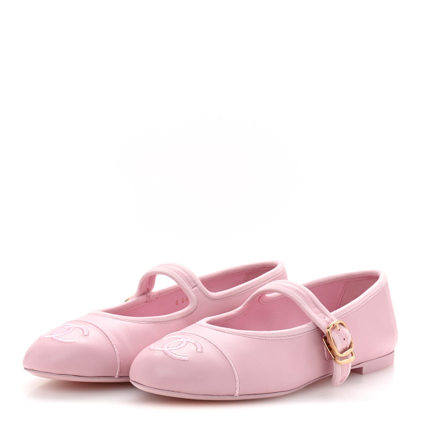 Lambskin Mary Jane Flats 37.5 Light Pink