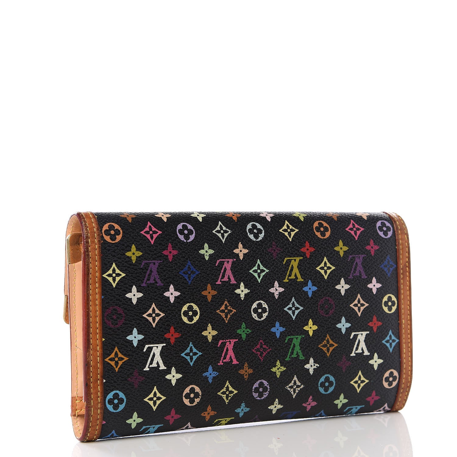 Louis Vuitton Monogram Multicolor Porte Tresor International Wallet Black 2 of 8