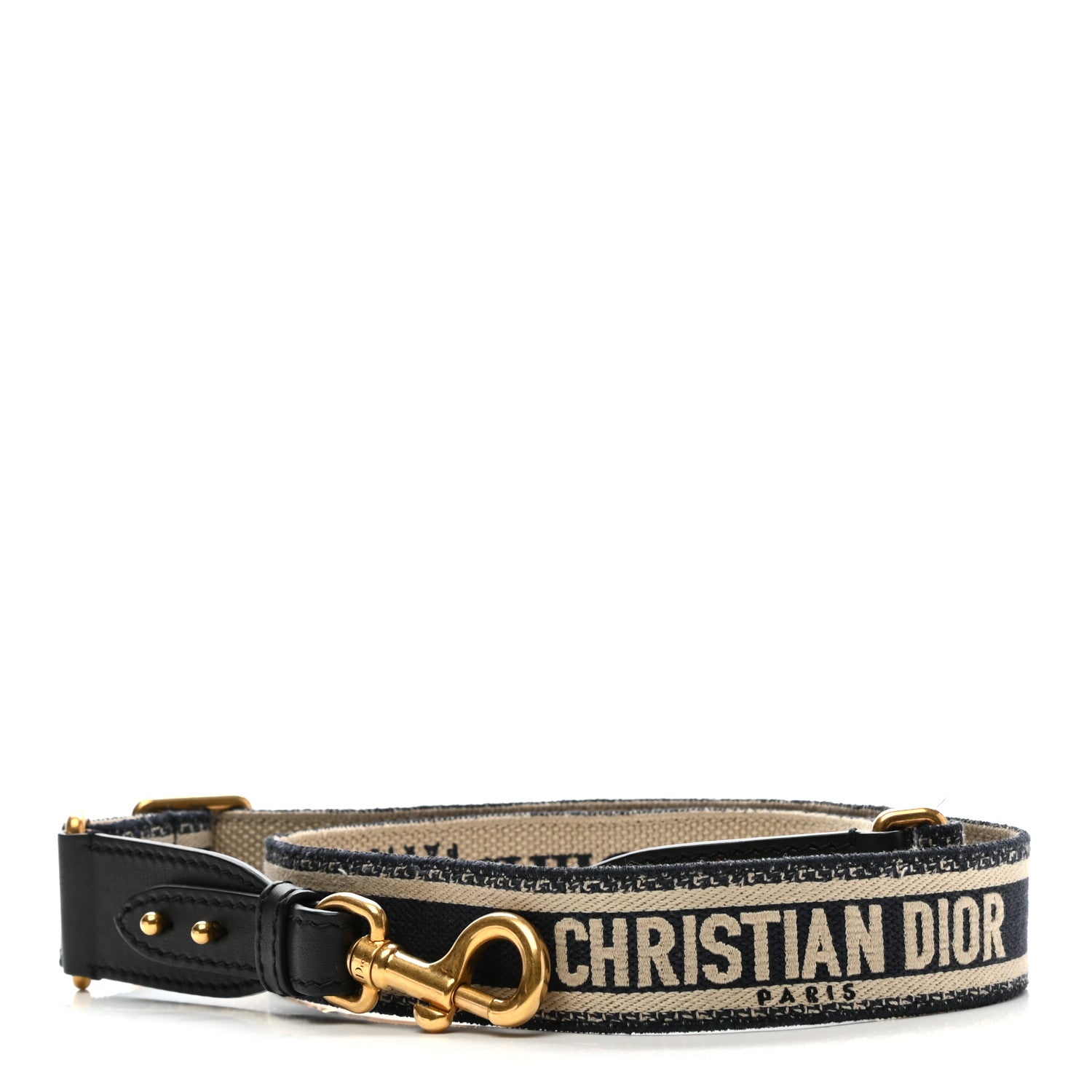 Christian Dior Canvas Embroidered Shoulder Strap Blue 1 of 4