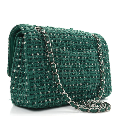 Chanel Tweed Quilted Medium Double Flap Green 3 of 13