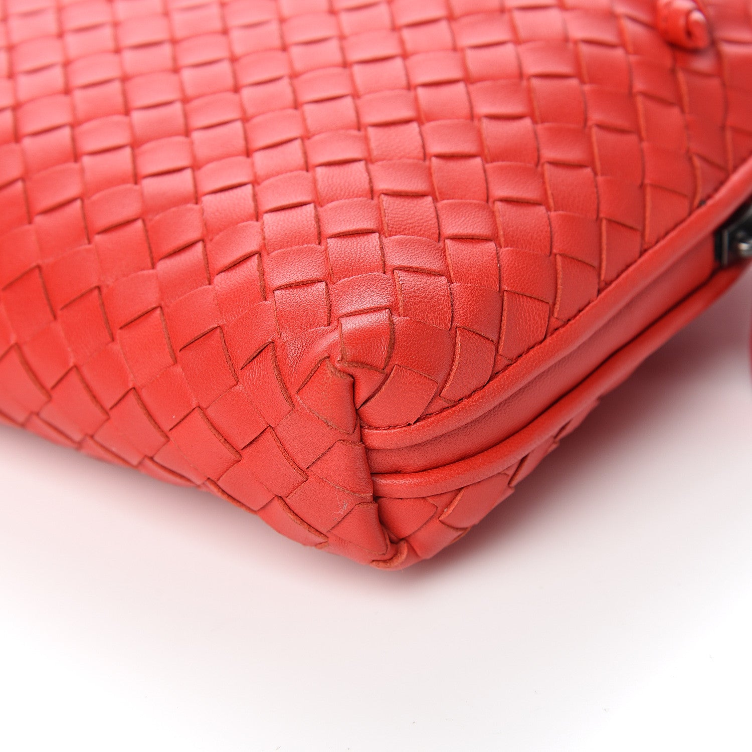 Bottega Veneta Nappa Intrecciato Nodini Crossbody Messenger New Red 8 of 9