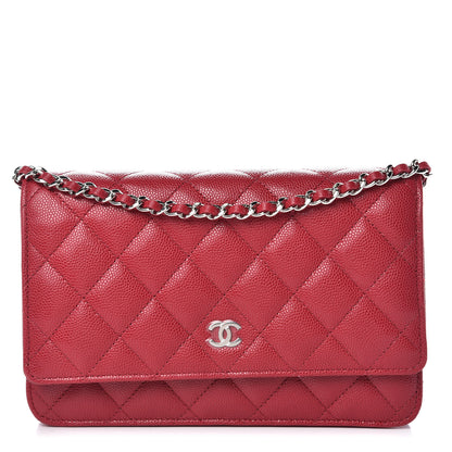 Chanel Caviar Quilted Wallet on Chain WOC Pink 1 of 10