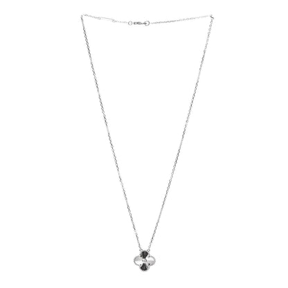 Van Cleef & Arpels 18K White Gold Diamond Guilloche Vintage Alhambra Pendant Necklace 3 of 8