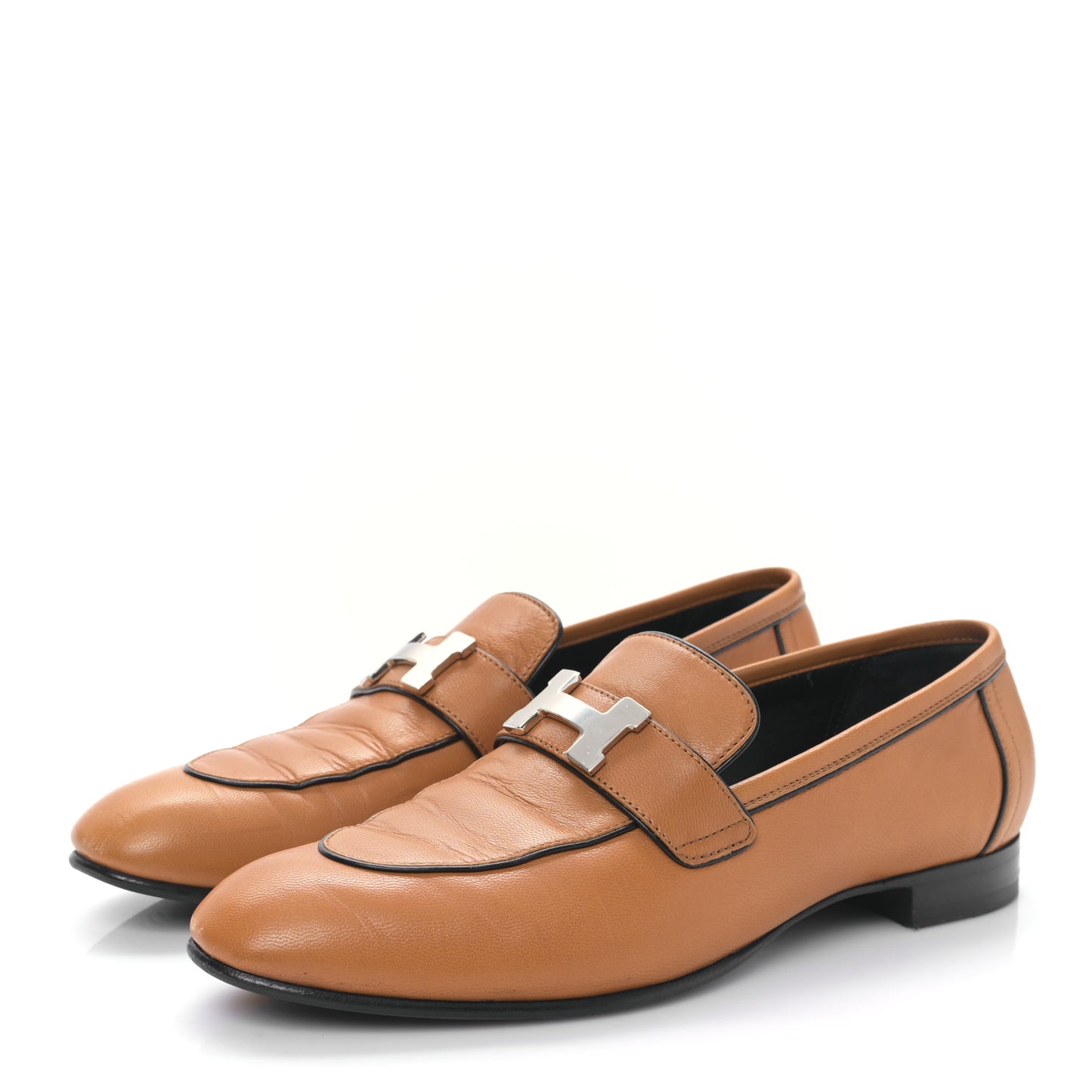 Goatskin Womens Paris Loafers 39 Naturel Black