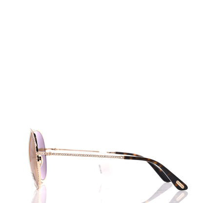 Tom Ford Crystal Embellished Antibes Sunglasses Gold 3 of 8