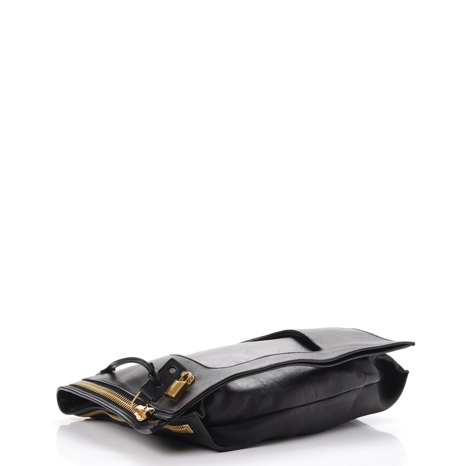 Tom Ford Ramskin Large Alix Padlock Zip Shoulder Bag Black 4 of 10