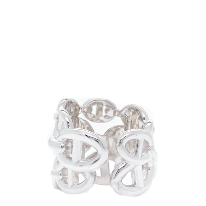 Hermes Sterling Silver GM Chaine d'Ancre Enchainee Band Ring 52 6 3 of 6