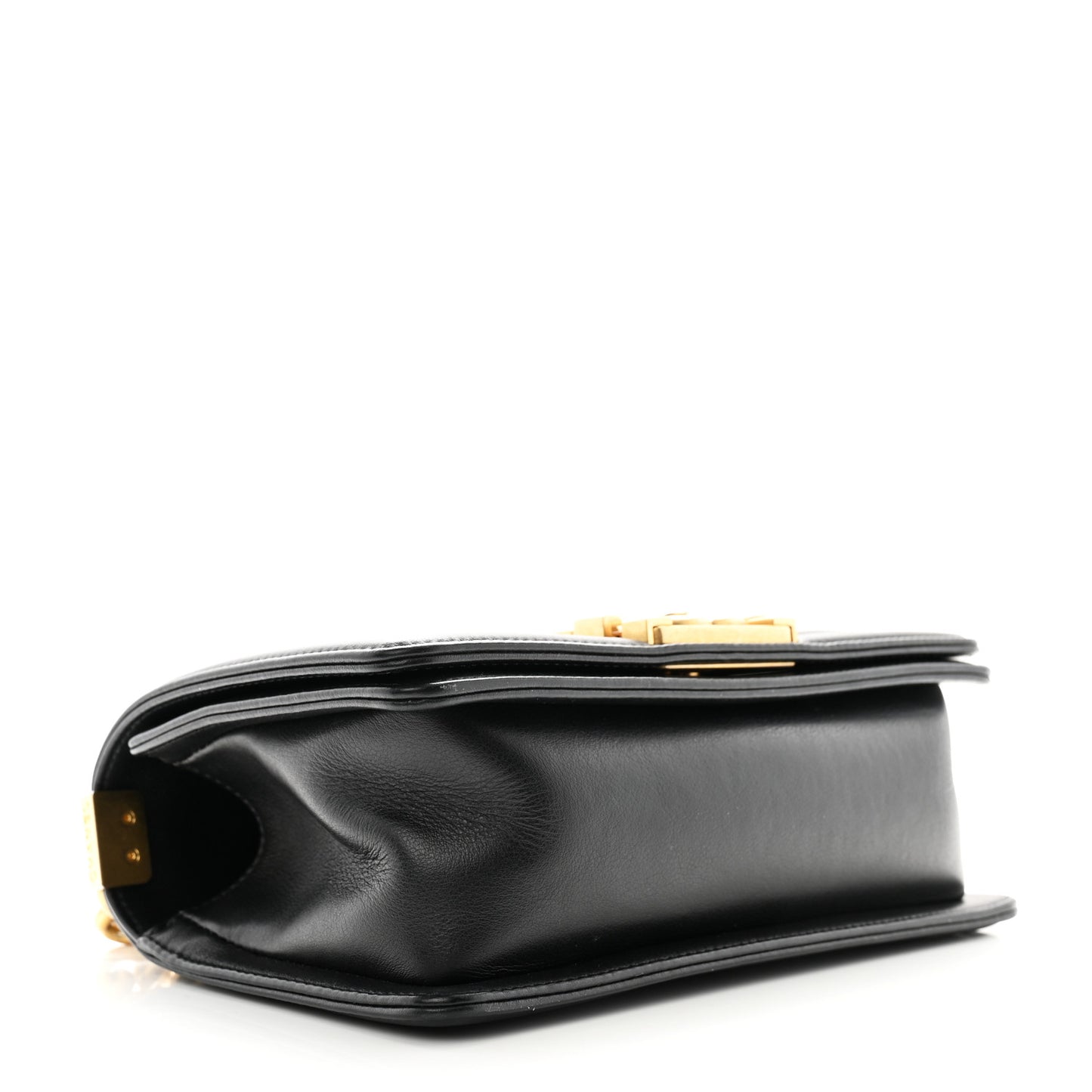 Calfskin Quilted Small Boy Flap Black