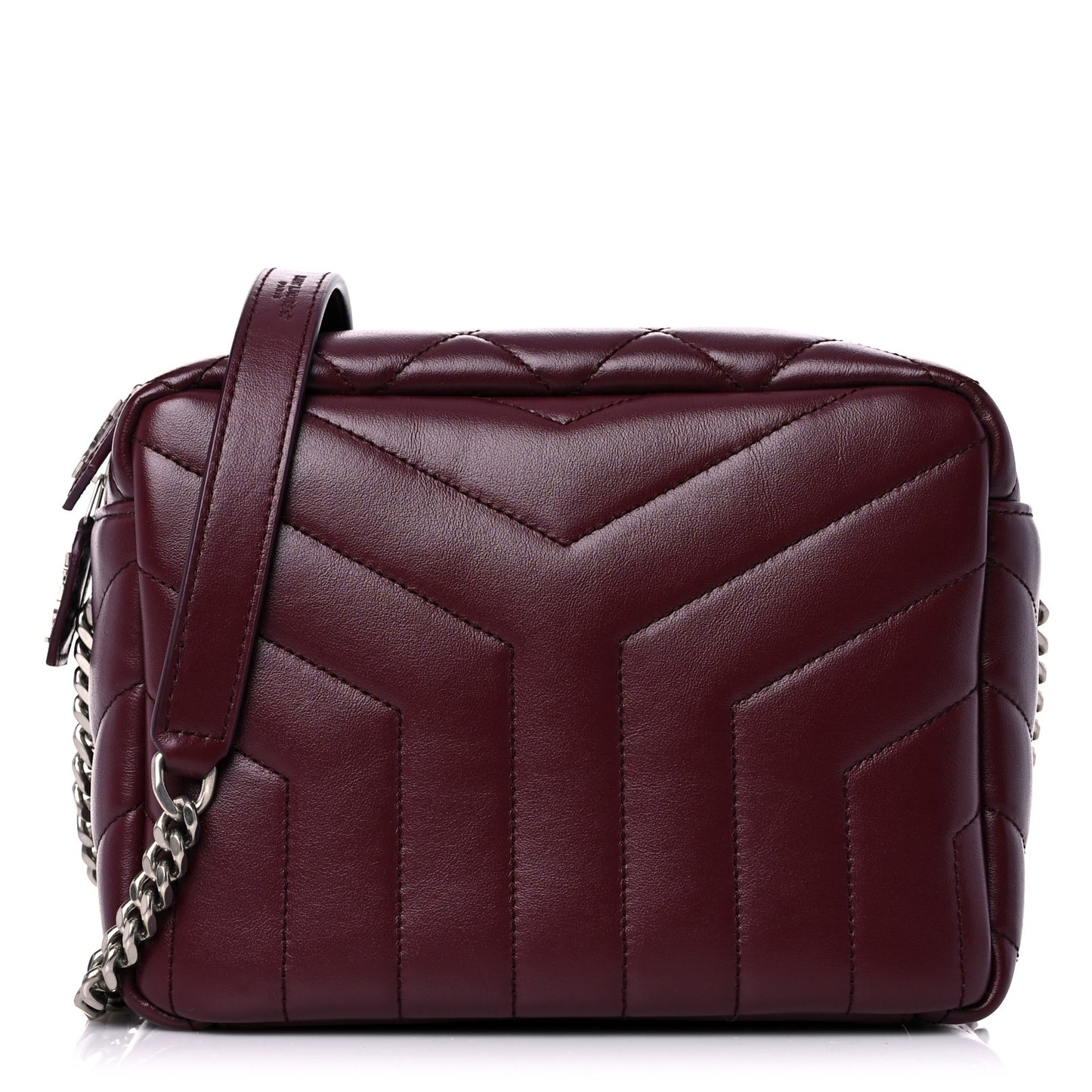 Calfskin Y Quilted Monogram Small Loulou Bowling Bag Rouge Legion