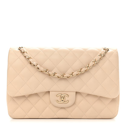 Chanel Lambskin Quilted Jumbo Double Flap Beige Clair 1 of 10