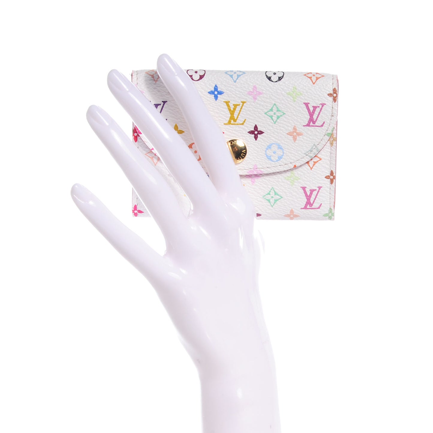 Monogram Multicolor Business Card Holder White