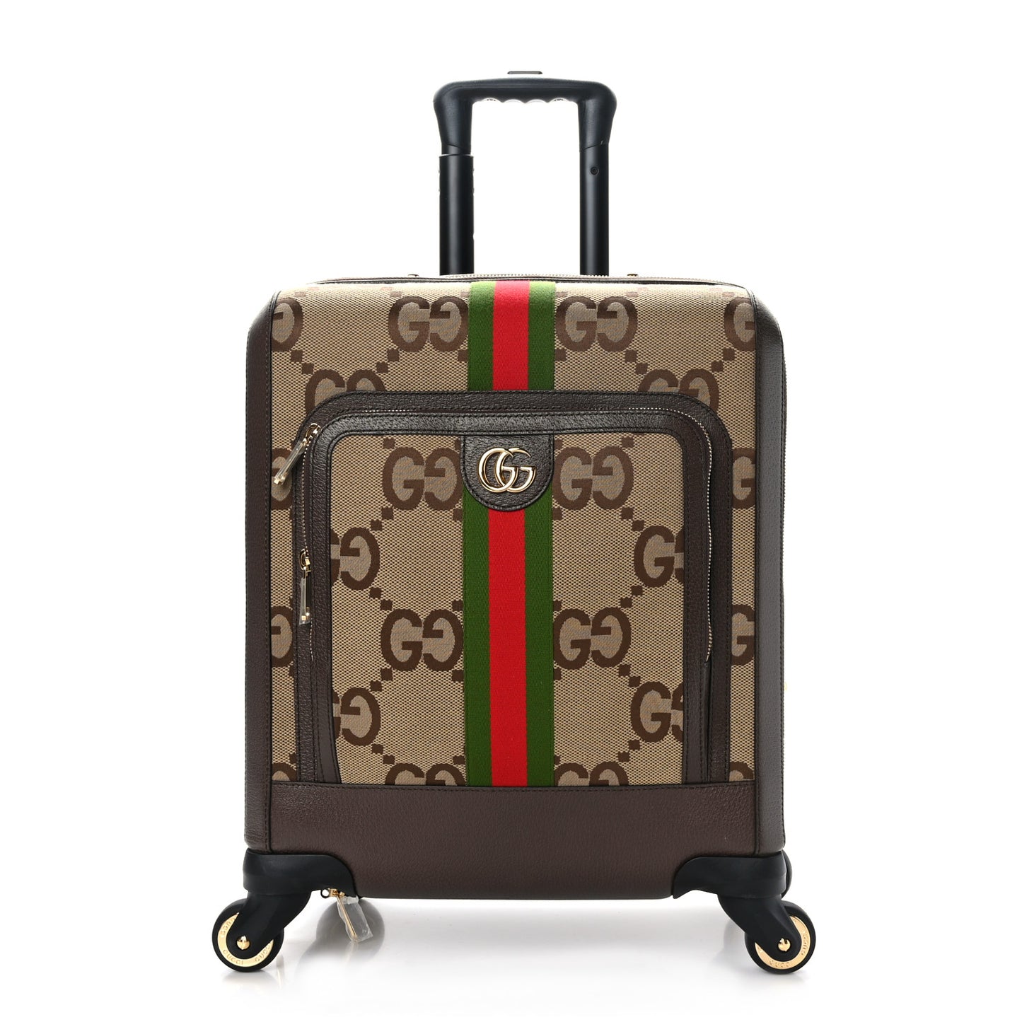 Monogram Jumbo GG Textured Dollar Calfskin Web Small Savoy Cabin Trolley Camel Ebony New Acero