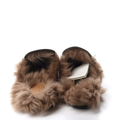 Gucci Goatskin Fur Web GG Tiger Embroidered Mens Princetown Slippers 9.5 Black 5 of 8