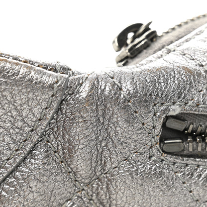 Chanel Metallic Calfskin Quilted Banane Waist Bag Fanny Pack Dark Silver 10 of 12