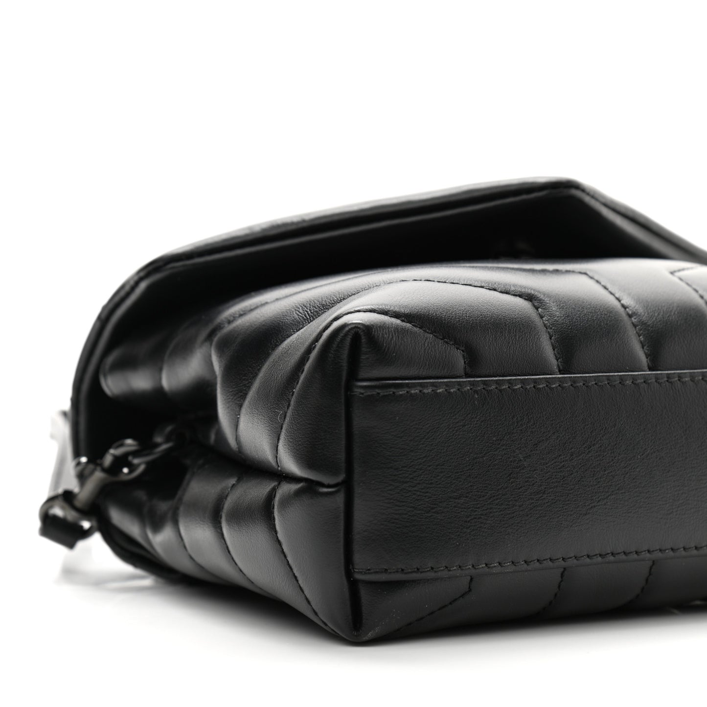 Calfskin Y Quilted Monogram Toy Loulou Crossbody Bag Black
