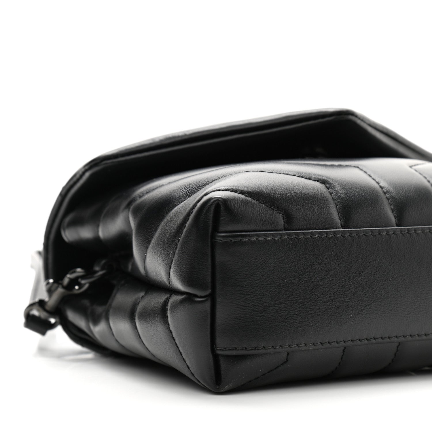 Saint Laurent Calfskin Y Quilted Monogram Toy Loulou Crossbody Bag Black 9 of 10