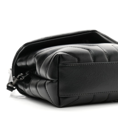 Saint Laurent Calfskin Y Quilted Monogram Toy Loulou Crossbody Bag Black 9 of 10