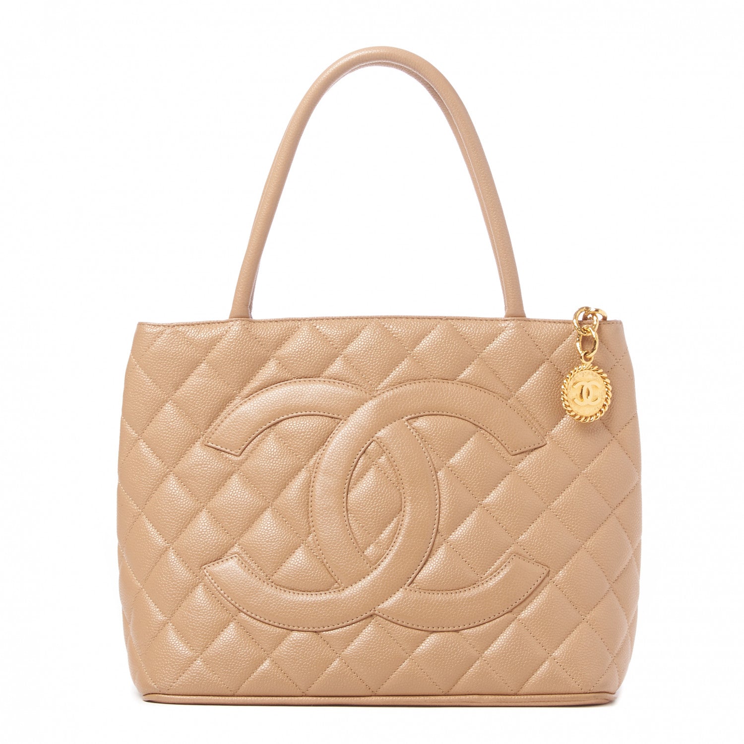 Chanel Caviar Quilted Medallion Tote Beige 1 of 9