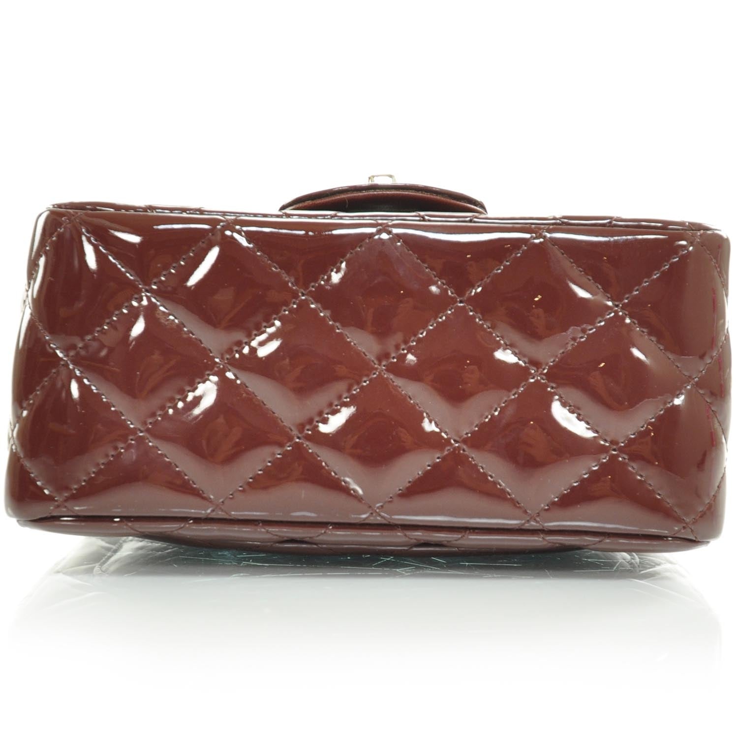 Chanel Patent Quilted Mini Flap Bordeaux 5 of 11