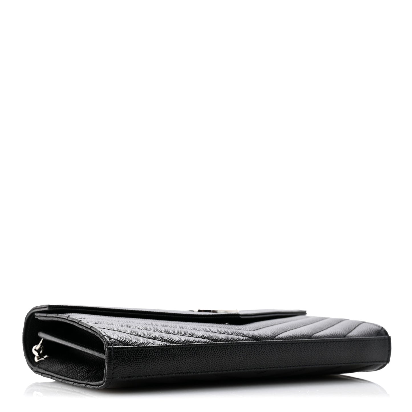 Grain De Poudre Matelasse Chevron Monogram Chain Wallet Black Black