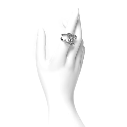 Chanel Crystal CC Ring 52 Silver 2 of 4