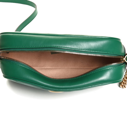 Gucci Calfskin Matelasse Small GG Marmont Chain Shoulder Bag Emerald Green 5 of 13