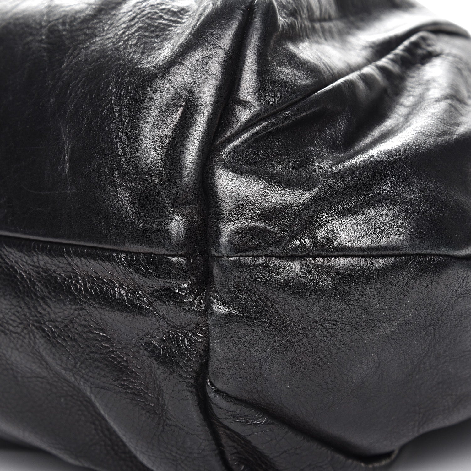 Prada Soft Calf Pleated Shoulder Bag Nero Black 10 of 12
