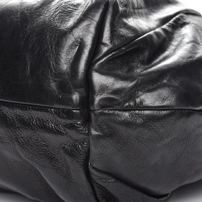 Prada Soft Calf Pleated Shoulder Bag Nero Black 10 of 12