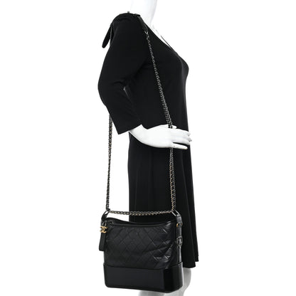 Chanel Aged Calfskin Quilted Medium Gabrielle Hobo Black 2 of 11