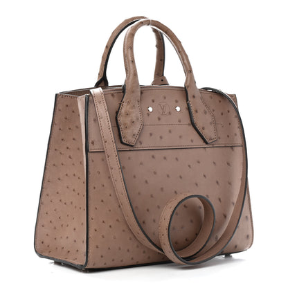 Louis Vuitton Ostrich City Steamer PM Gris 2 of 8