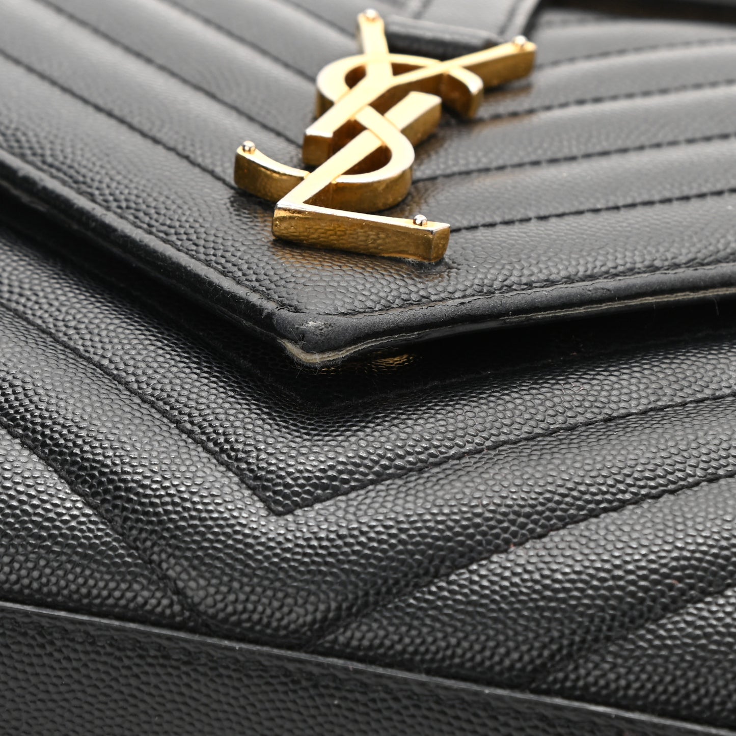 Grain De Poudre Matelasse Chevron Medium Monogram Satchel Black