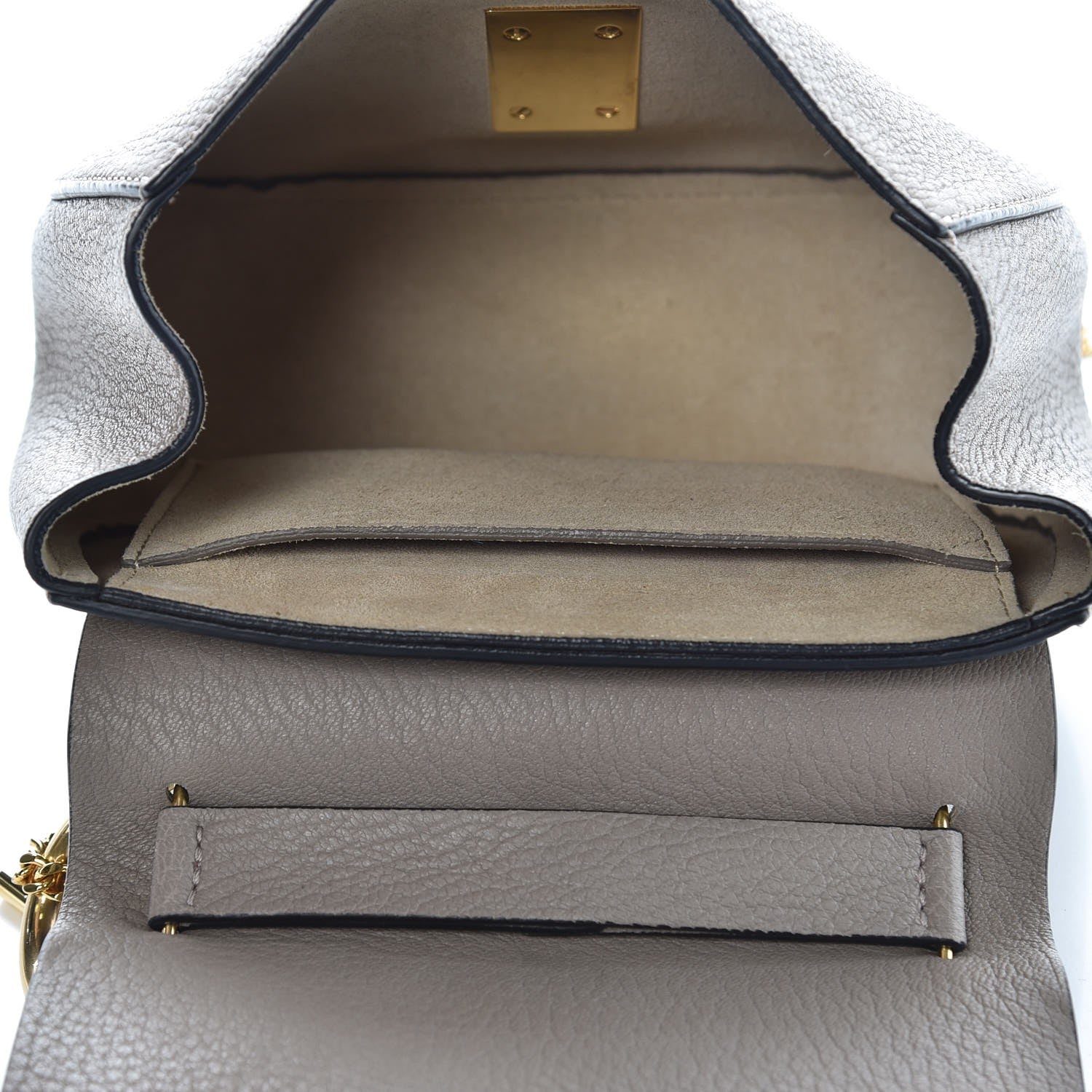 Chloe Grained Lambskin Mini Drew Shoulder Bag Motty Grey 5 of 6