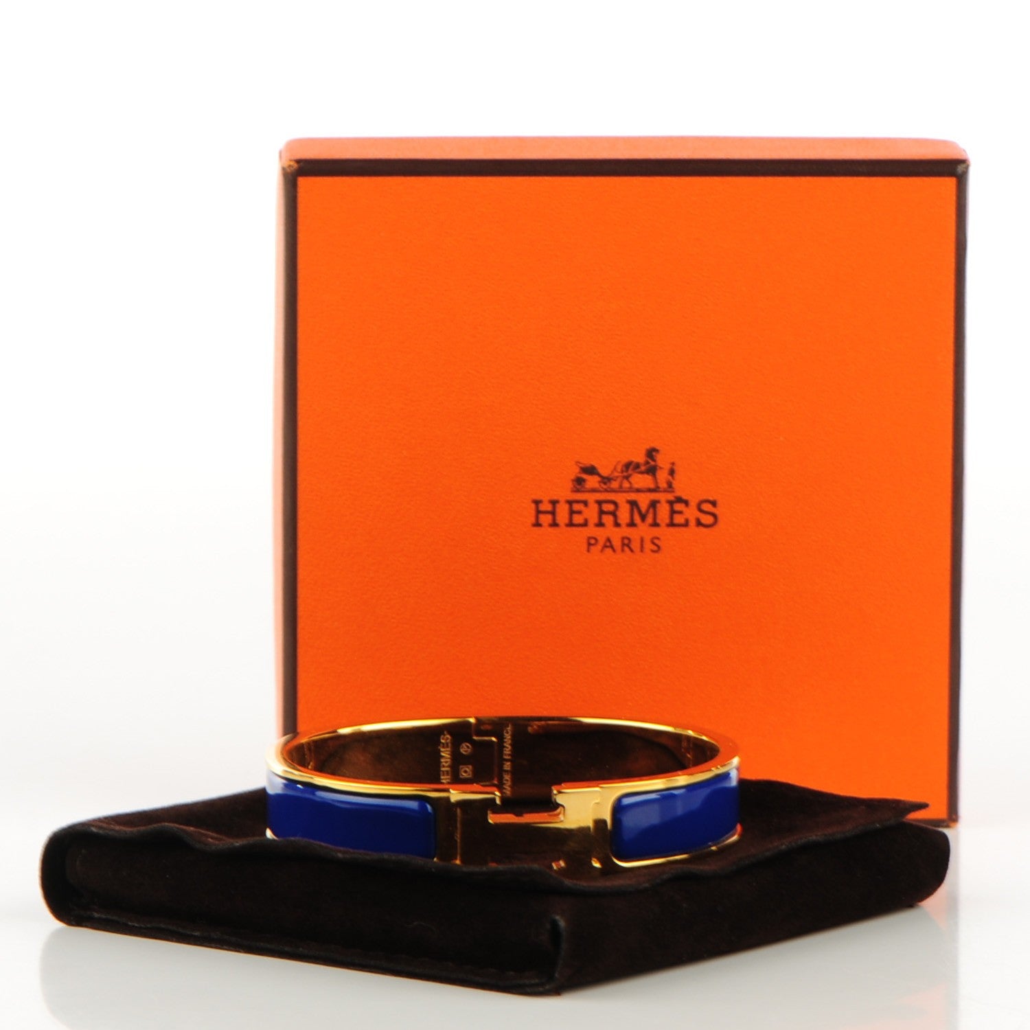 Hermes Narrow Enamel Clic Clac H Bracelet PM Royal Bleu 7 of 7