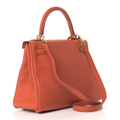 Hermes Togo Kelly Retourne 28 Orange Poppy 3 of 16