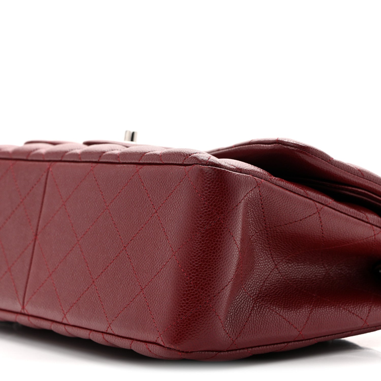 Chanel Caviar Quilted Jumbo Double Flap Burgundy 10 of 13