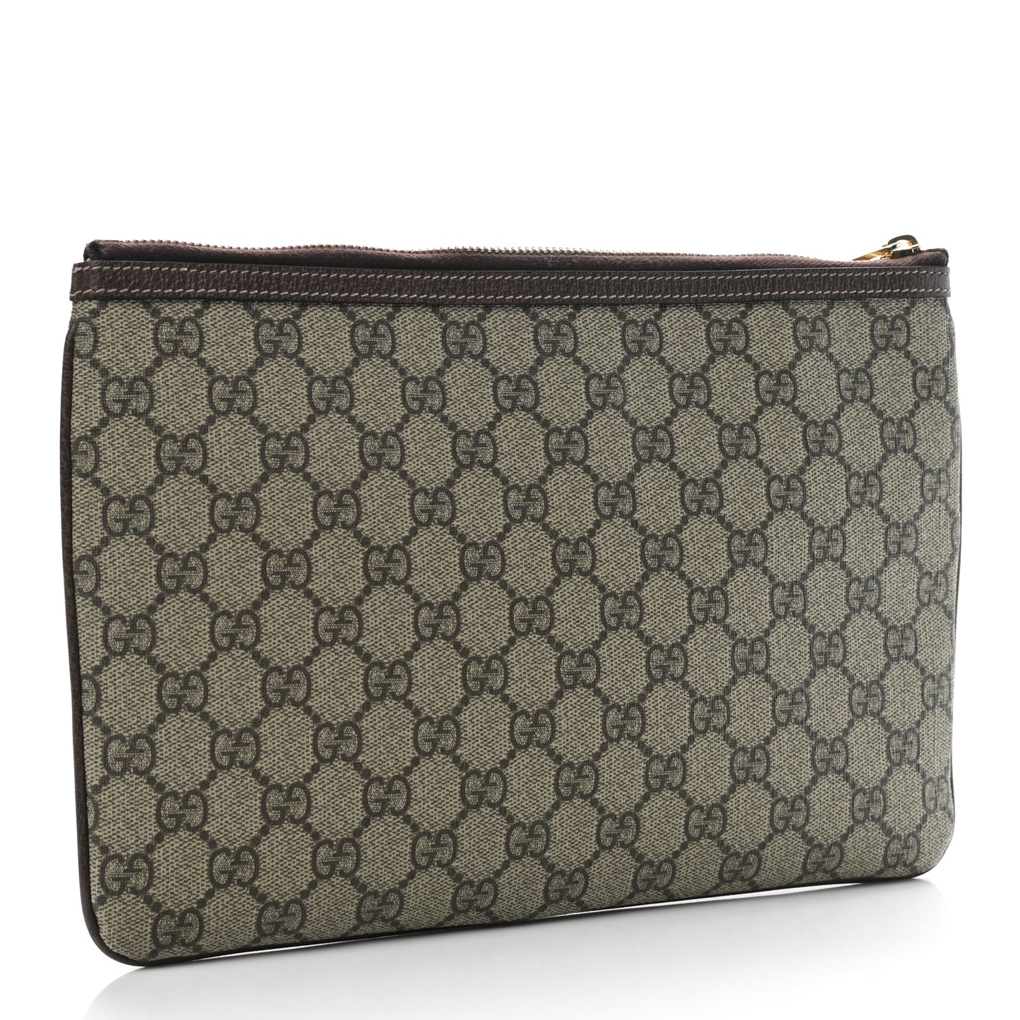 GG Supreme Monogram Large Ophidia Pouch Clutch Brown