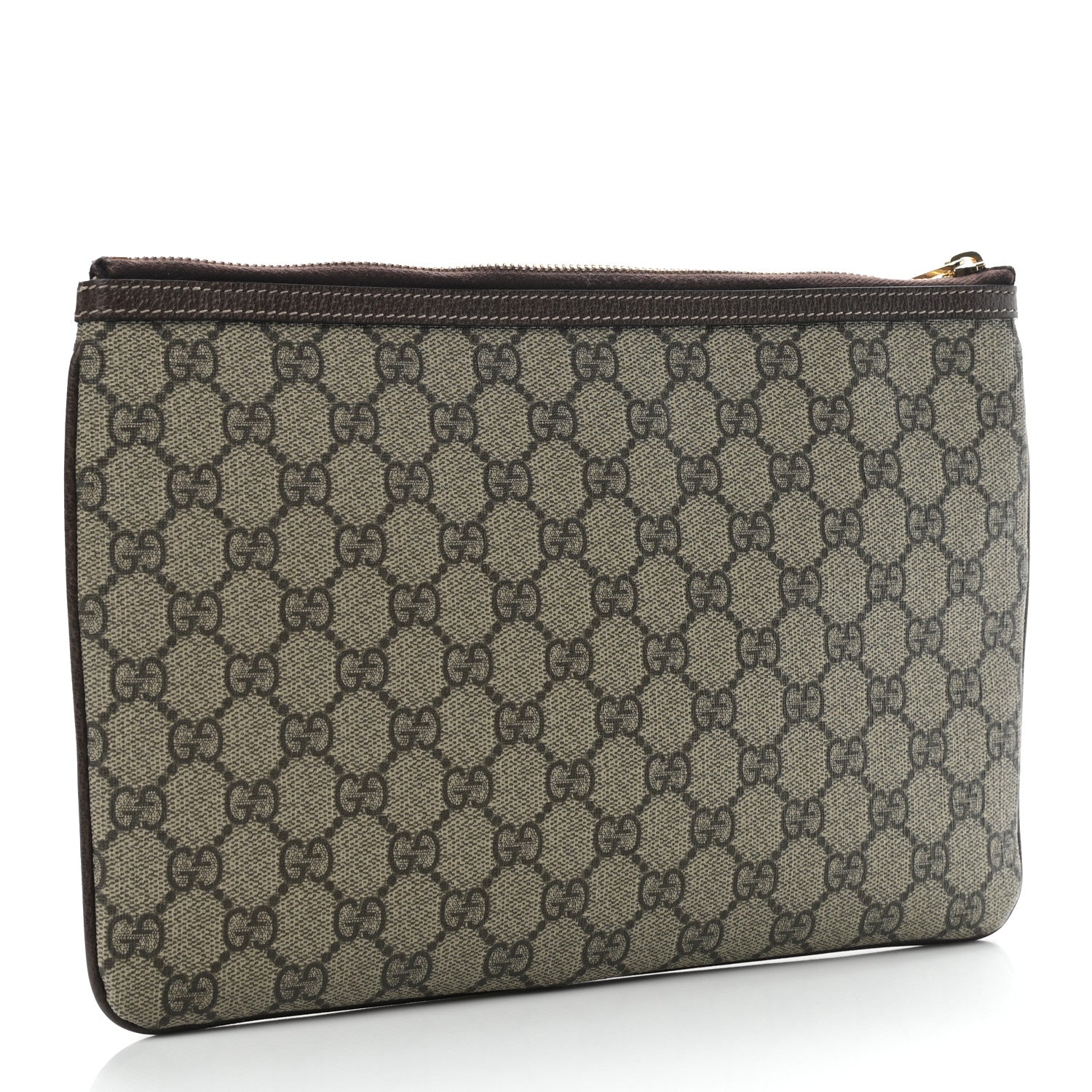 Gucci GG Supreme Monogram Large Ophidia Pouch Clutch Brown 3 of 11