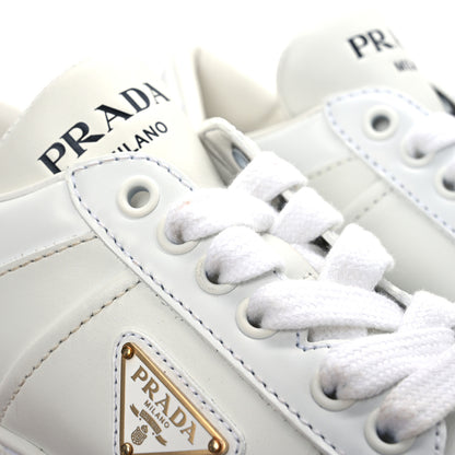 Prada Vitello Rois Triangle Womens Downtown Platform Low Top Sneakers 36.5 White 28 of 28