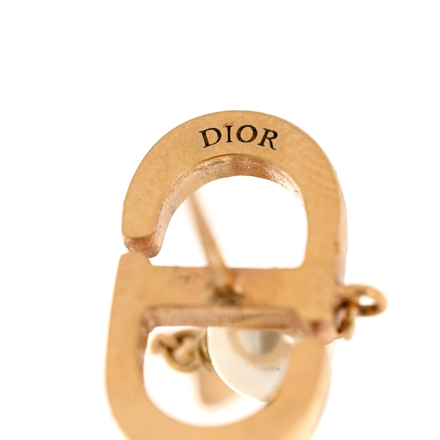 Pearl Crystal CD Drop Earrings Gold