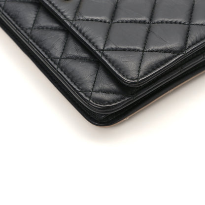 Chanel Aged Calfskin Quilted Reissue Wallet On Chain WOC Beige Black 13 of 14